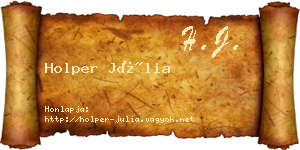 Holper Júlia névjegykártya