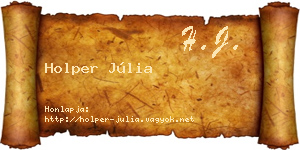 Holper Júlia névjegykártya