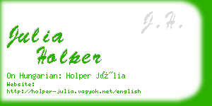 julia holper business card